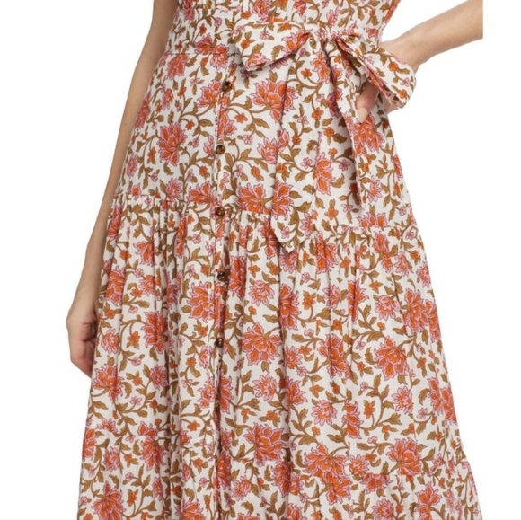 Veronica Beard Lexington Belted Floral Cotton Dress Size 4 NEW WITH TAG - Picture 3 of 6